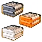 Egg Holder Storage Box Drawer Egg Tray Fridge Organizer for Household Stackable