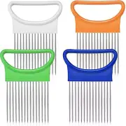 4 Pack Stainless Steel Onion Holder Slicer Assistant Cutter Chopper Kitchen Tool