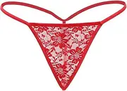 [ohmydear] G String Thongs for Women Sexy Lace Low Rise Underwear for Ladies No Show T-Back Tanga Panties
