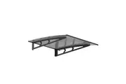 Instahut Window Door Awning Canopy 1mx1m Grey Solid Sheet Metal Frame