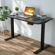 Advwin Adjustable Height Electric Standing Desk Ergonomic Stand Up Desk Motorised Sit Stand Desk 120cm Splice Board Black Matte Frame/Black Matte Table Top