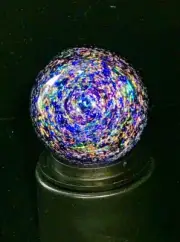 Glass Boro Marble Rainbow Dichro Space Theme 35mm Sculpture Art Multi Color