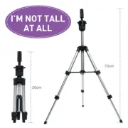 Adjustable Mannequin Head Tripod Hairdressing Training Head Holder Wig Stand AU