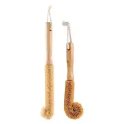 Coconut Fibers Brush Bottle Scrubber, Lightweight Manual Cup Cleaner Brush with