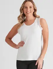 Crossroads Ruffle Sleeveless Top