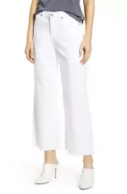 7 For All Mankind Alexa High Waist Crop Wide Leg Jeans 2329 28 30 31 32 34 White