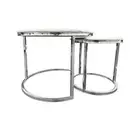 Nesting style Coffee Table White on Silver 60cm/45cm Style By Inspiration