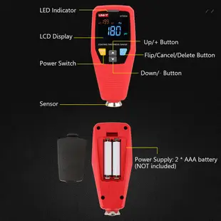 優利德(UNI-T) 兩用塗層測厚儀 UT343A 自動測厚儀 鐵基體/非鐵基體 汽車漆面漆膜測厚儀 汽車電鍍油漆厚度儀