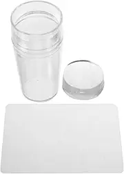 DECOMELODY 1Set Nail Art Stamper Kit with Scraper Transparent Head for French Tip Nail Design Easy to Use Manicure Tool for DIY Nail Art at Home the Go