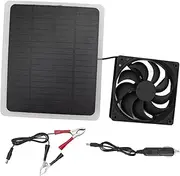 Solar Panel Fan KIT Lightweight Charger Panel Fan Greenhouse PET House Tree House for Outdoor Adventure