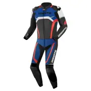 Misano Black White Red Blue 2PC Leather Motorcycle Suit