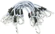 10pc 12" Heavy Duty Bungee Cords Tie Downs w/ Snap Hooks