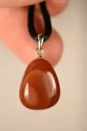 925 *CARNELIAN* Pendant 2.3cm 4.9g +Cord Silver Natural Stone
