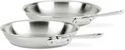 [All-Clad] 410810Q17 D3 Stainless Steel Frying Pan,Silver, 8-Inch and 10-Inch