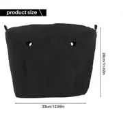 Two Size waterproof Solid Canvas Insert Inner Lining Insert Zipper Pocket for Obag O Bag handbag bag Black Mini
