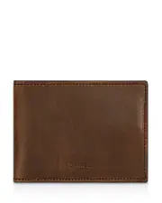 Shinola Slim Navigator Distressed Leather Bi Fold Wallet