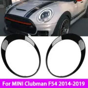 For MINI F54 Clubman 2014-2019 Left + Right Headlight Ring Cover Glossy Black (for: Mini)