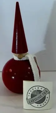Tomte Sweden Santa LarssonsTra Vtg Gnome Handmade Scandinavia Cone Christmas NWT
