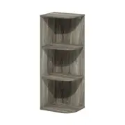 Furinno Pasir 3-Tier Corner Open Shelf Bookcase French Oak