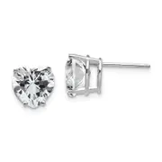 14k Yellow Gold Cubic Zirconia heart stud Earrings