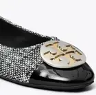 Tory Burch Claire Cap-Toe Ballet Cotton Tweed Ballerina Flats US 11 155327