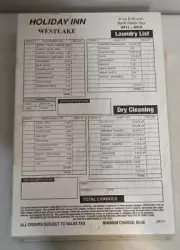Lot 5 Unopened Packs Vintage 80s Holiday Inn Laundry Dry Cleaning Check Lists +