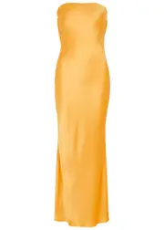 Bec & Bridge Moon Dance Strapless Satin Maxi Dress - Yellow - 14 (UK14 / L) 14 (UK14 / L)