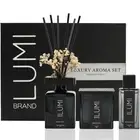 Luxury Aroma Set | Scented Reed Diffuser (200ml), Scented Wood Wick Soy Candl...