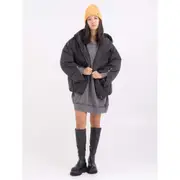 Replay Womens Casual Quilted Jacket Oversized Black