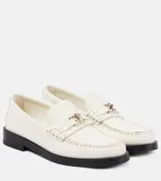 [Jimmy Choo] Jimmy Choo Addie logo leather loafers AU 9 white