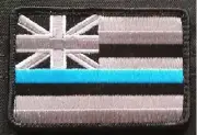 VELCRO® BRAND Fastener Morale HOOK PATCH State of Hawaii Thin BLUE LINE 3x2"