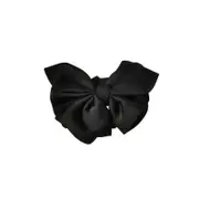 Large Double-Sided Bow-Knot Hair Claw Clip Women Stylish Big Shark Clip Black