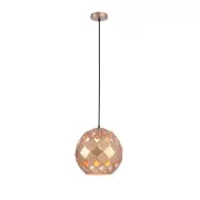 TUILE Pendant Lamp Light Interior ES Champagne Gold Embossed Tiled Wine Glass OD300mm
