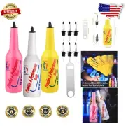 Professional Flair Bartending Set: 3 Colors 25oz Practice Bottles & Accessories
