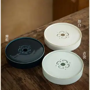 【傳真雅器】吉祥陶瓷壺承(茶具 壺承 茶盤 茶壺墊 泡茶盤 竹茶盤 茶盤托盤 木茶盤 重竹茶盤)