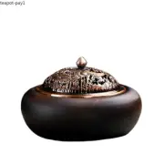 Zen Backflow Incense Burner Copper Lid Wooden Incense Burner Ebony IncenseBurner