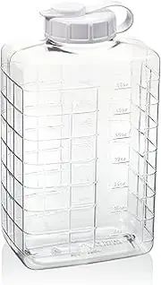 Arrow Home Products 2 Qt Bottle w/Cap for Cold Drinks - Clear View Plastic Refrigerator Bottle w/Easy-Pour Spout & Graduated Markings - Made in USA, BPA Free - Ideal for Water, Iced Tea, Juice