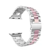 For Apple Watch Series 8 /7 /SE /6 /5 /4 /3 /2 /1 Replacement Wrist Band 38mm 40mm 41mm Stainless Steel Metal iWatch Wristband Loop Strap (Silver/Rose Gold)
