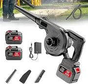 21V Cordless Leaf Blower Vacuum 20000r/min, 1.6m³/min Airflow & 9m Blow Distance, 1KG Lightweight w/TPE Anti-Shock for Lawn/Snow