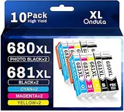 Ondula 680XXL 681XXL Ink Cartridges Compatible for Canon PGI-680XXL CLI-681XXL for PIXMA TR7560 TR8560 TR8660 TR8660a TS6160 TS6260 TS8160 TS8260 TS9160 TS9560 TS706 (10-Pack)