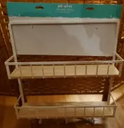 Over-The-Door Shelf and Hook Organizer for Any Room White and Wood Brand New