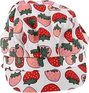 [JEWEDECO] Cap for Women Lightweight Oil Resistant Chef Hat Cute Strawberry Design for Cooking Food Service and Nursing Tasks