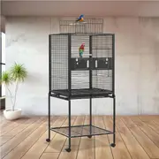 ADVWIN Bird Cage 146CM Large Aviary Parrot Aviary Pet Cage With Wheels