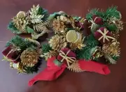 Set of 6 Artificial Evergreen Greenery Napkin Holder Rings Christmas Deco