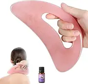 Glowflow Body Gua Sha, Large Body Gua Sha Tool,Gua Sha Massage Tool with Handle, Contouring Tool for Face, Back, Legs to Eliminate Cellulite, Lift & Firm Skin (Pink(1pc))