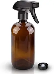 Wedama Amber Glass Spray Bottles, 16oz Glass Spray Bottles for Cleaning Solutions and Essential Oils, Refillable Empty Spray Bottle with Adjustable Nozzles for Alcohol, Plant and Hair Care