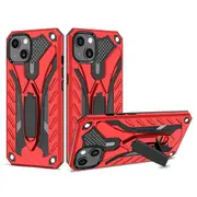 For iPhone 14 Case Armour Strong Shockproof Tough Cover with Kickstand Red