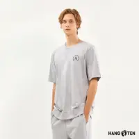 在飛比找momo購物網優惠-【Hang Ten】男裝-純棉毛圈布胸前印花短袖T恤(銀灰花