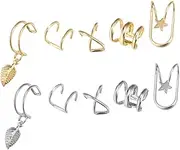 [SHERCHPRY] 10pcs Double Jacket Set Fashion Ear Bone Clips Stylish Earrings Personality Decorations