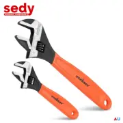 2Pcs Wide Jaw Wrench Shifter Spanner Adjustable Wrench Cushion Grip Wrench CRV